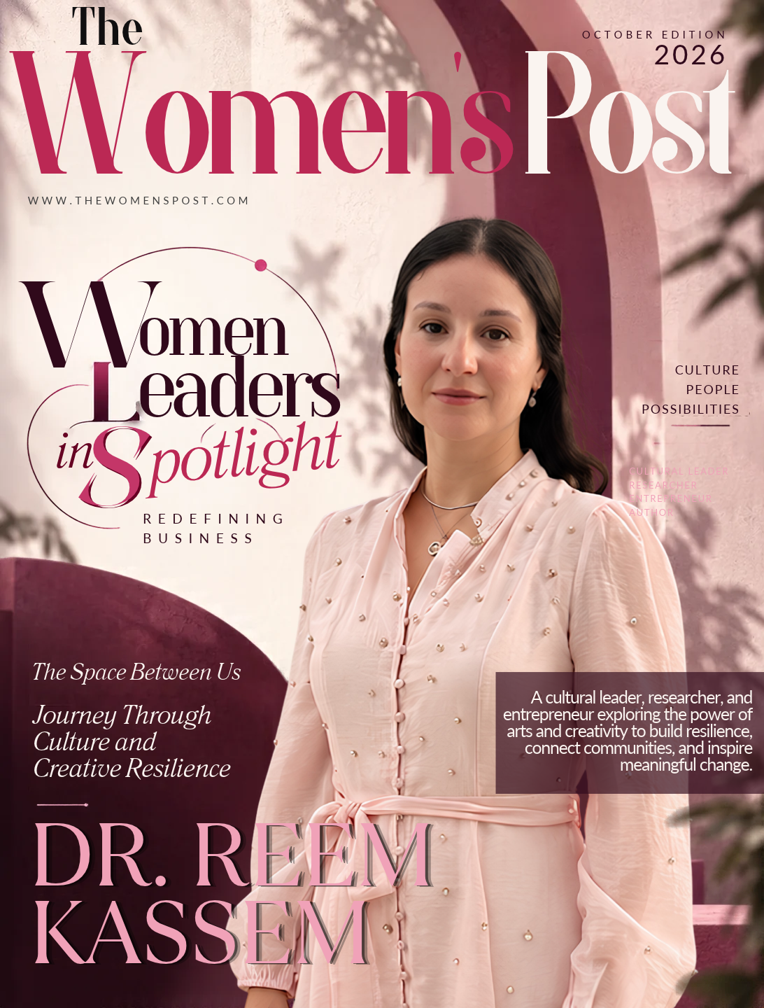 The Women’s Post October 2026 cover featuring Dr. Reem Kassem